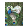 Peacocks in a Heart Postcard