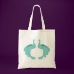 PEACOCKS in AQUA Lightweight Tote