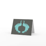 PEACOCKS in AQUA Notecard
