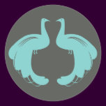 PEACOCKS in AQUA Stickers