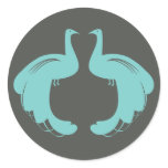 PEACOCKS in AQUA Stickers