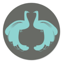 PEACOCKS in AQUA Stickers by 1201am PEACOCKS in AQUA Stickers