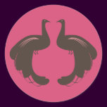 PEACOCKS in BROWN Sticker