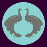 PEACOCKS in GRAY Stickers