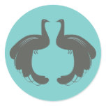 PEACOCKS in GRAY Stickers