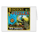 Peacock's Pickles Red Cabbage Label cards