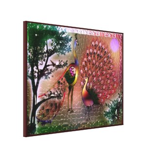 Peacocks Stretched Canvas Print