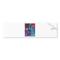 Peacocks with Flowers Art by heather Galler Bumper Sticker