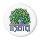 Peafowl of India Round Magnet