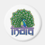 Peafowl of India Round Magnet