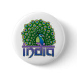 Peafowl of India Round Button