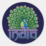 Peafowl of India Round Sticker