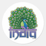 Peafowl of India Round Sticker