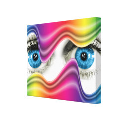 Peaking from Behind the Rainbow wrappedcanvas