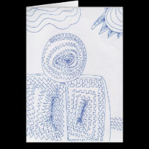 Peano Playing Piano on Mandelbrots Beach cards
