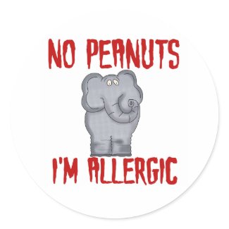 Peanut Allergy Elephant Classic Round Sticker