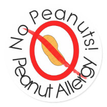Peanut Allergy Sticker No Peanuts! by zeena2 Peanut Allergy Sticker No Peanuts!