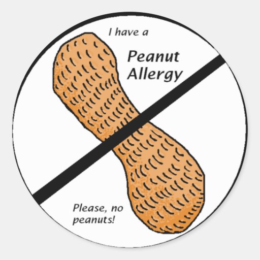 Peanut Allergy Warning Classic Round Sticker Zazzle 2546