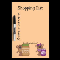 Peanut Butter and Jelly Bears dry erase boards