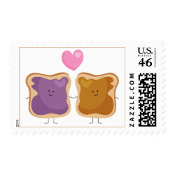 Peanut Butter and Jelly Love Postage Stamps