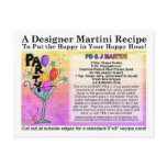 Peanut Butter and Jelly, PB&J, Martini Recipe Card Postcards