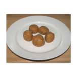 Peanut Butter Honey Oatmeal Balls Recipe Card Postcard