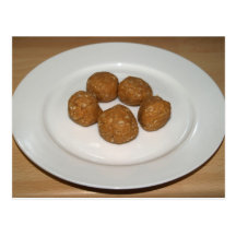 Peanut Butter Honey Oatmeal Balls Recipe Card Postcard