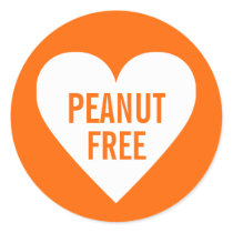 Peanut Free Allergy Safe Culinary Label Round Sticker