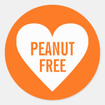 Peanut Free Allergy Safe Culinary Label Round Sticker