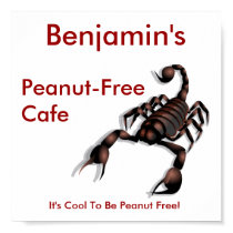 Peanut-free Cafe sign posters by dwainstein Peanut-free Cafe sign posters