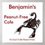 Peanut-free Cafe sign posters