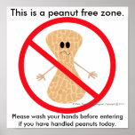 Peanut Free Zone Food Allergy Print