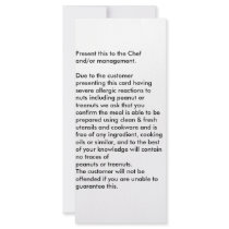 Peanut Info Card Custom Rack Card