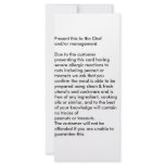 Peanut Info Card Custom Rack Card