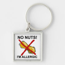 Peanut NO Nuts I'm Allergic Key Chain