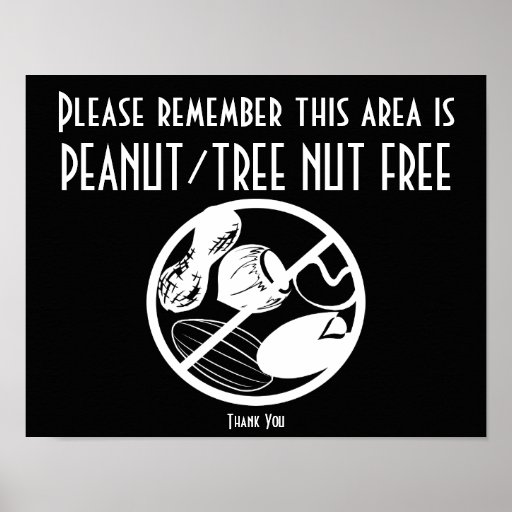 peanut-tree-nut-free-area-nut-free-zone-poster-zazzle