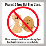 Peanut & Tree Nut Free Zone Food Allergy Print