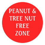 Peanut & Tree Nut Free Zone stickers