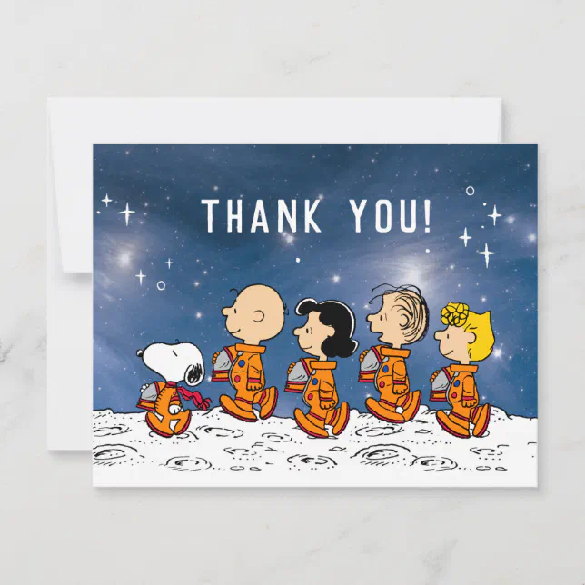 Peanuts Space Birthday Thank You Invitation Zazzle