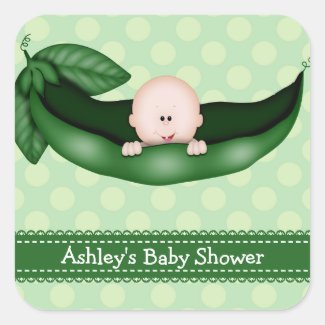 Peapod Boy Baby Shower Stickers