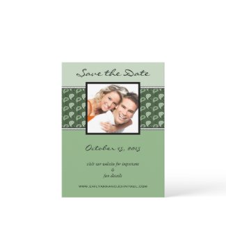 PeaPod Green Paisley Save The Date Your Photos postcard