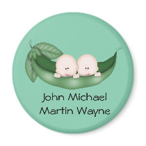 Peapod Twins Baby Shower Favors Fridge Magnets