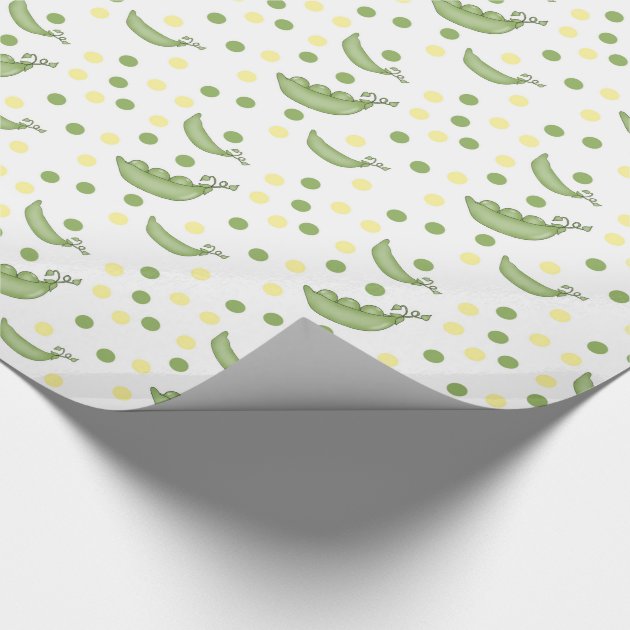 Peapods Baby Shower Wrapping Paper yellow green 4/4