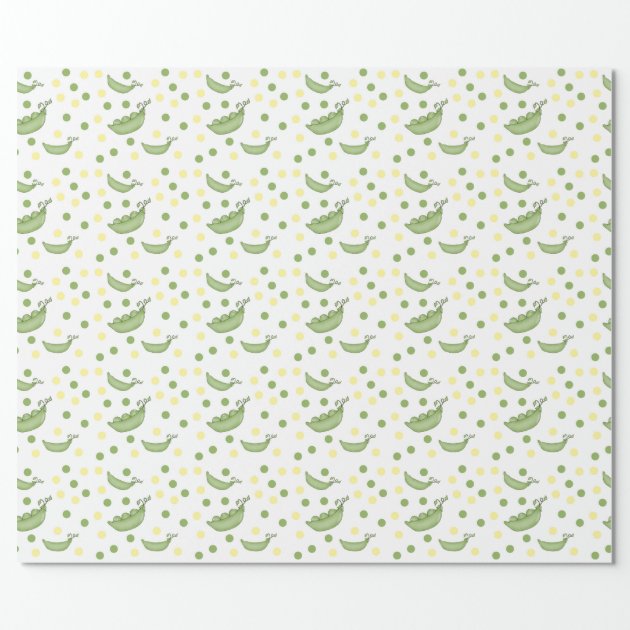 Peapods Baby Shower Wrapping Paper yellow green