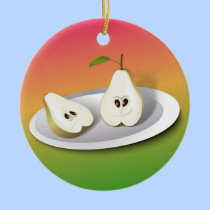 Pear Cut in Half ornaments