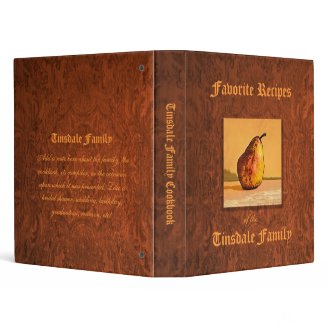 Pear Engraving Custom 1" Recipe Binder