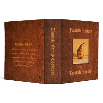 Pear Engraving Custom 2" Recipe Binder