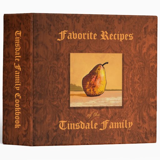 Pear Engraving Custom 2" Recipe Binder
