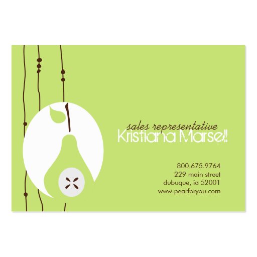 Pear For You Chubby Business Cards (back side)
