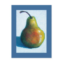 PEAR IN OIL PASTEL postcards by joyart PEAR IN OIL PASTEL postcards